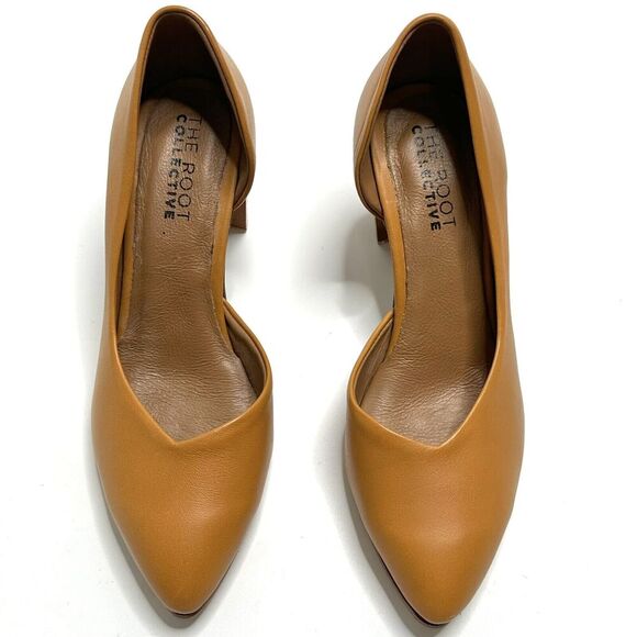 THE ROOT COLLECTIVE Heels Women's size 8 Chrissie Honey Mustard Tan Pumps Shoes - Picture 3 of 13